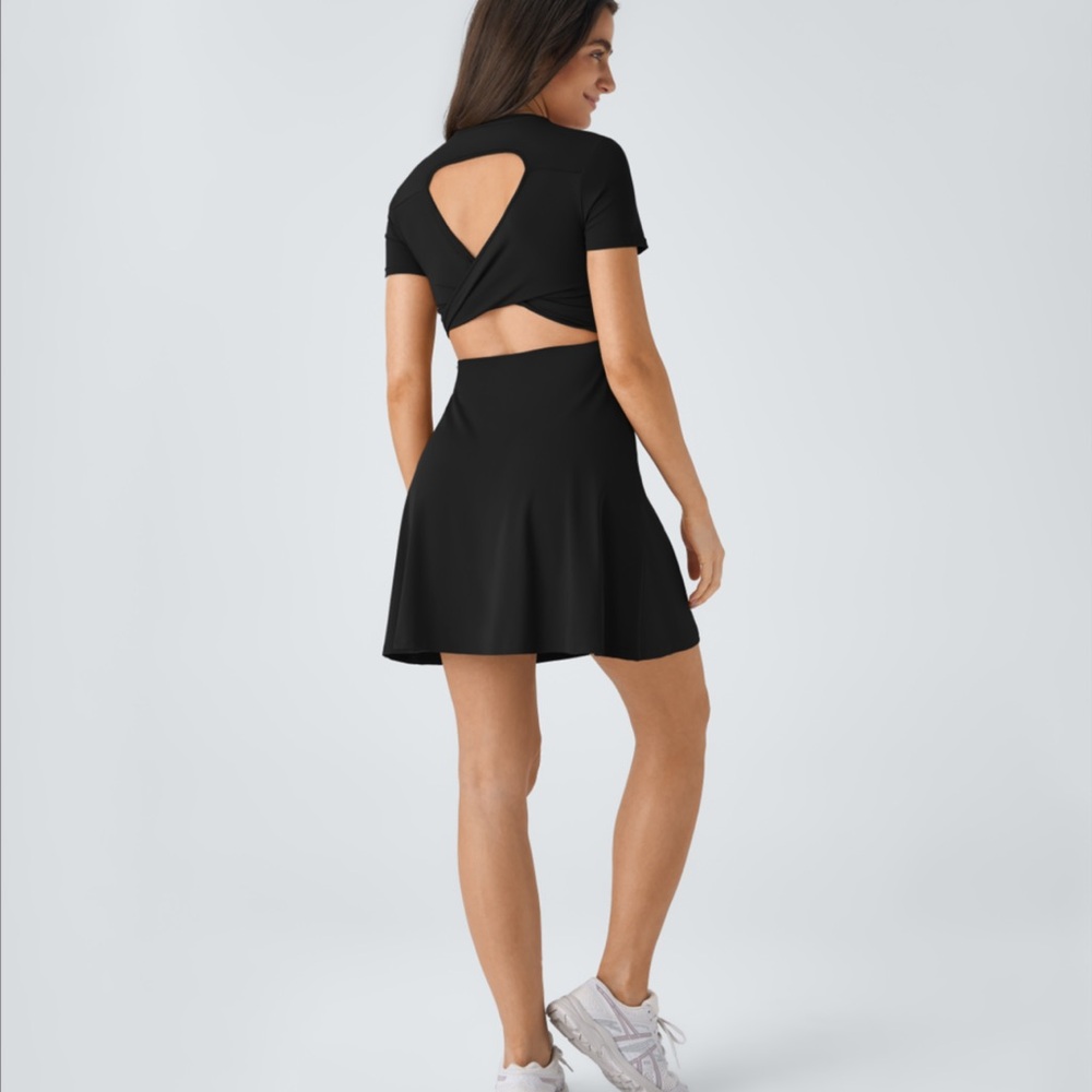 HALARA Black Mini Fit and Flare Dress with Cutout Design - Picture 5 of 7